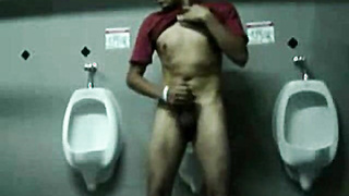 Bigcockflasher Wanking in public restroom 5