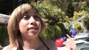 Ebony Babe with Big Ass Is Orally Satisfying a Bunch of