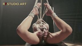 Foxy - Bondage Session with a Rope Bunny and Tight Semi-Suspension Hogtie (HD 720p MP4)