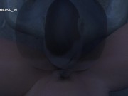 Monstrophilia Horror: Hentai Girl with Big Tits enjoys Pussy Licking in a Dirty Toilet (POV + Sound)