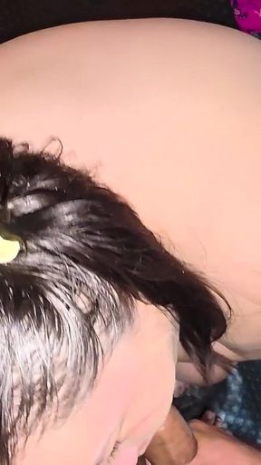 I Have a Big Ball in My Asshole While He Fucks Me, Humiliates Me, Cums and Pisses on My Face