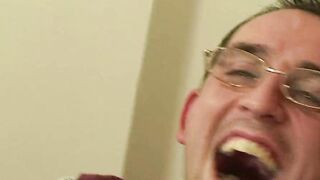 pov scene with big tit old fatty rides dick