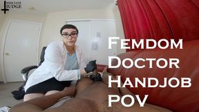 Femdom Doctor Handjob POV - AUDIO - cruel dominatrix doctor turns collecting a semen sample into a female domination session humiliating her patient making him strip nude and slapping his cock around before extracting a huge cumshot with latex gloves