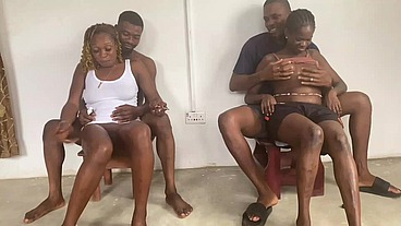 Foursome African sex