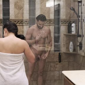 Shower with my husband ends up in hot and romantic sex