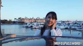 Chubby Asian babe deepthroats and rides fat cock