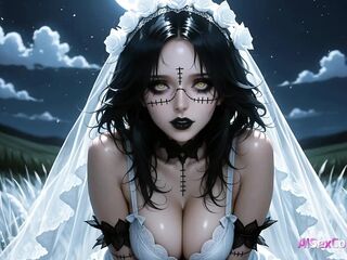 Moonlit zombie bride gets drilled in her torn suit as haunted winds fuel her longing for sex (AI Porn)