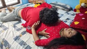 Indian stepsister gives a deepthroat head before doggy rail