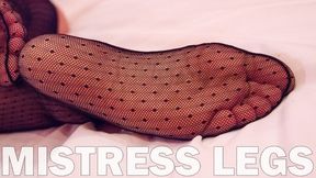 Mistress feet teasing you in fishnet socks closeups (MP4 HD)