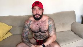 Hairy hottie Julian Torres fucked by a machine