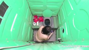 Porta Gloryhole babe swallows cum at walmart