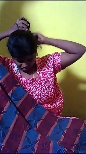 Captivating moment from &quot;Indian village house wife and Housband hot big boobs showing&quot;