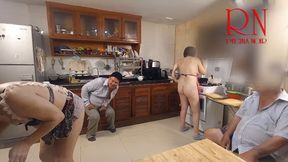 MORNING CHAOS IN KITCHEN. COMEDY NSFW STORY 284 FILL VID
