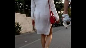 Woman in almost transparent dress