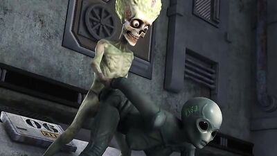 Mars nails a sexy alien babe from Mars in 3D cartoon sex tape