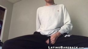 Dick stroking solo action with very sexy young Latino