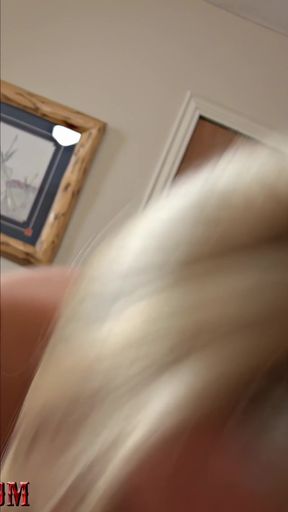 Old Man Cum in Local Blonde's Whore Mouth