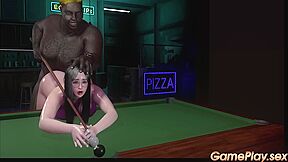 Slutty Pussy Plays With Hard Cock On The Pool Table