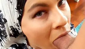 Arab Muslim hijab Slut dominated by white big Dick