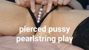 Pierced pussy pearlstring play 720p