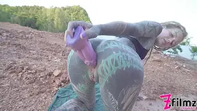 Tattoo Teen 18+ Public Anal Masturbation And Piss - Toy, Pee, Alternative