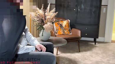 seductive secretary in hot stockings meeting boss for cowgirl ride