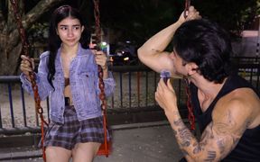 She Was Shy but Curious - Playground Interview Turns Into All-night Anal