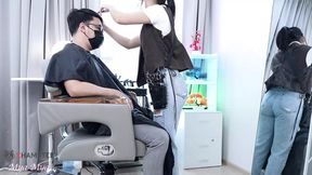Dirty Blonde Cutie gets Down Dogged by Hung Hunk at Seedy Shear Shop