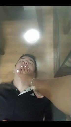 Foot Slave Under Tha Table