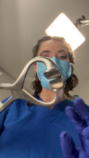 POV Dental Cavity and Filling No Numbing Loupes Blue Gloves and Scrubs