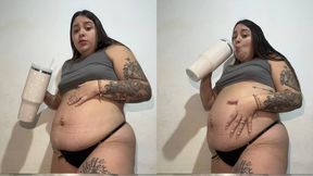 Severe hiccups + drooping belly