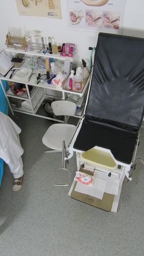 Recording of rectal temperature measurement of naked female