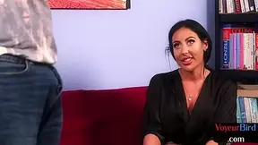 CFNM British voyeur MILF waits for cum of her horny jerker