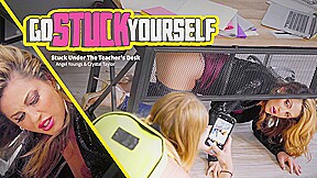 Angel Youngs & Crystal Taylor in Stuck Under The Teacher's Desk