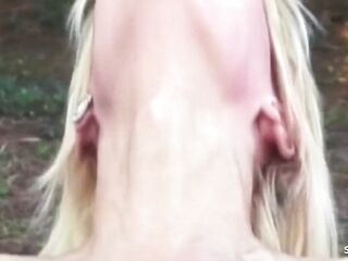 Golden-haired Kinky Tgirl Agnes Banged Anally Outdoors with a Fucking-rubber