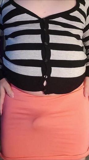 Sissy Jeanette Lift the Skirt and Show Clit