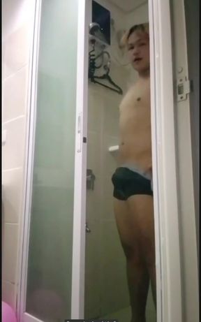 Somewhere under the shower incl. cumshot and cum eating