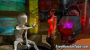 3D Anime Babe Sucks Dick Outdoors Then Gets Fucked By Alien
