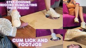 Lytta and Mia - Shoejob and Cum Lick - Step-cousins Record Humiliating their friend on camera, making him licking their dirty feet, cum and lick his own cum after shoejob - FOOT WORSHIP - FOOTJOB - SHOEJOB - FEMALE DOMINATION - DOMINATION - FEMDOM -