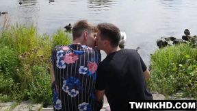 Twink friends lose anal virginity in passionate session