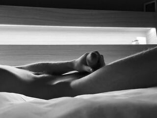 Male masturbating previous to bedtime