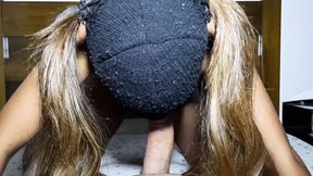 little bitch gets hit in the face with dick and gives up her anus