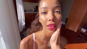 Ebony beauty Lia Lin gets boned by a big white cock