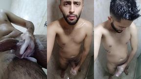 wet soapy verbal jerking off in the shower