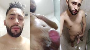 wet soapy verbal jerking off in the shower