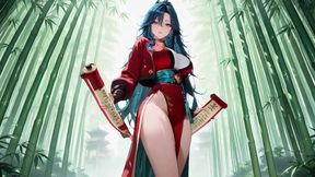 Blue-haired Samurai! Service in the Bamboo Grove. What Secrets Hide Under That High-slit Kimono?