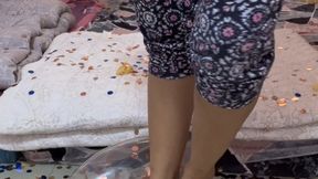 Foot Fetish Confetti: Dirty Bare Soles and Balloon Booty Tease with KITTY