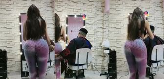 Latina barber shop slut gets stuffed by hung mexican stranger while moaning dirty promises