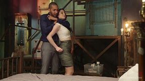 Horny mistress Veruca James stimulates big black dick and balls with a vibrator