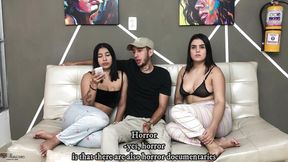 The Movie Ended in a Great Threesome with My Girlfriend and Her Best Friend - Porn in Spanish